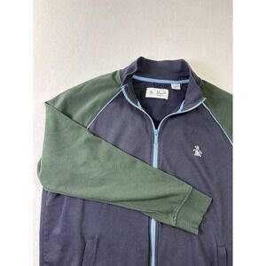 Penguin Men's Track Jacket Colorblock Blue and Green Full Zip Size XL